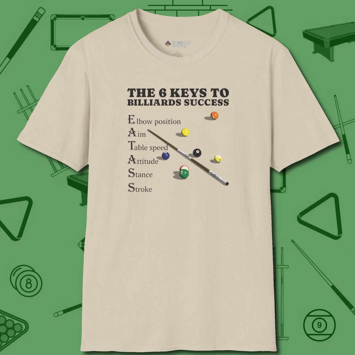 CrossbankLLC's tweet image. Express your passion for the game with our Peace Love 10-Ball Tee. Effortlessly stylish, it's perfect for both the table and the streets. #PoolStyle #BilliardsFashion crossbankclothing.com/products/6-key…
