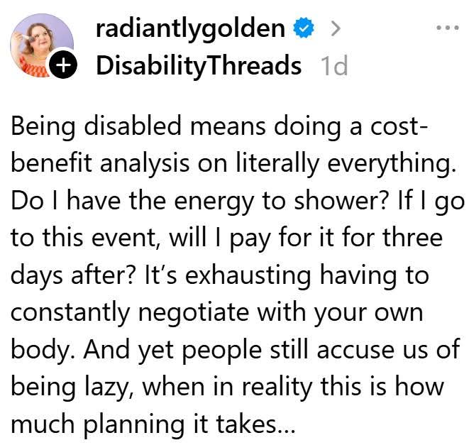 This is filter 1. 

Filter 2 is "can I afford it financially?"

This existence is contrary to human growth. Healing or recovery, just a pipe dream under perpetual austerity conditions. Remember this is unneccesary political choice.
Cruel &amp; evil.