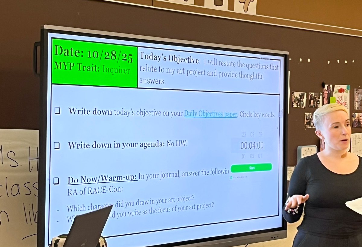 Thomas4Leaders's tweet image. Consistency builds confidence. 
When students know the routines to include objectives, agendas, expectations, they can focus their energy on learning &amp;amp; growth. 💙
Love seeing this intentional structure in action at MLK MS! 👏 #EngagedLearning #ConsistencyMatters @BrandiKOverton