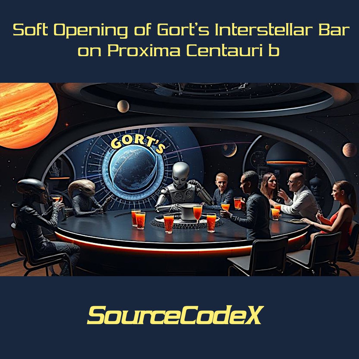 SourceCodeX's tweet image. &quot;Soft Opening of #Gort ’s #Interstellar Bar on #ProximaCentauri b&quot; ~ weird synth #techno youtu.be/pRIeh9Y4fmE?si… via @YouTube @GetMusicfm @LiquidMindCW