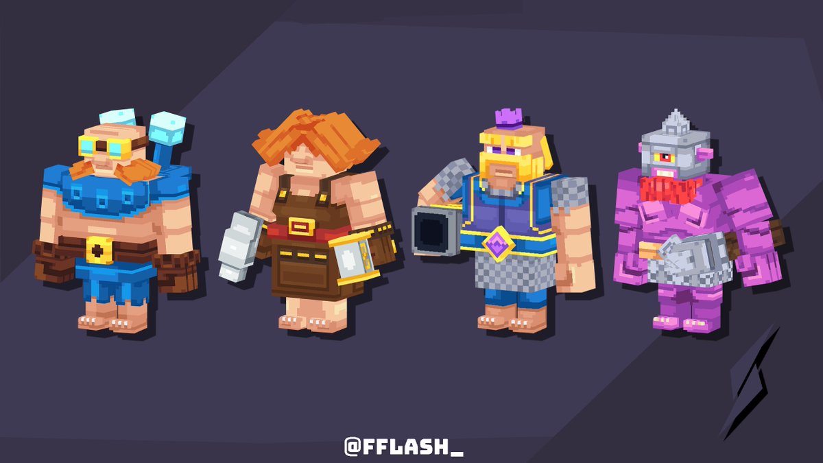 Giants. Clash of Clans and Clash Royale inspired 

#lowpoly #model #pixelart #blockbench