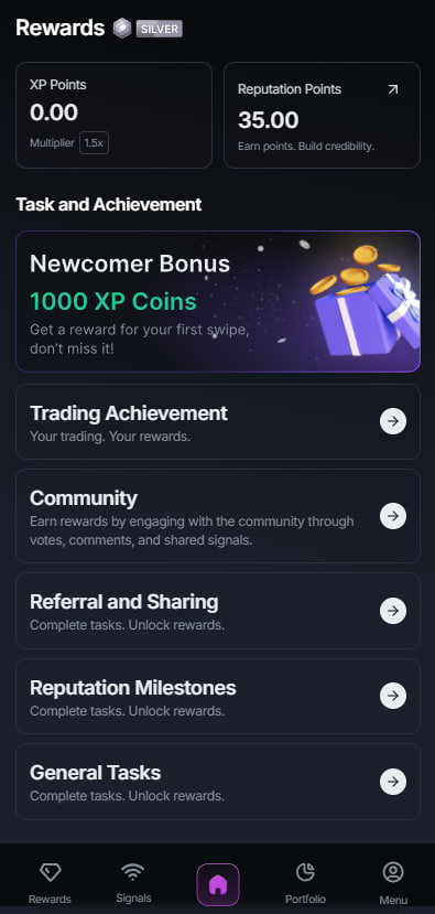 _TradeRate_'s tweet photo. 🟣 Trade Smarter. Earn More. Build Your Reputation.

Every action you take on TradeRate now means more than ever. ⚡️

Your activity = progress. Each validated signal, accurate swipe, or smart trade earns you Experience Points (XP), the key to unlocking exclusive rewards. 💎

🏆 Here’s how it works:

📈 Earn Reputation and EXP for every action such as creating signals, validating, or swiping.

💰 Earn XP and rank higher, converting your XP future rewards

🌟 Build Reputation, your rank grows with your accuracy and consistency eventually earning you a validator spot and more earnings.

🧠 High Reputation = Influence and your votes carry more weight in community consensus.

Your skill isn’t just recognized, it’s rewarded.
Every swipe, every signal, every trade shapes your standing in the TradeRate ecosystem.

🔥 Trade smarter. Earn faster. Rise higher.
Welcome to the future of community-powered trading.