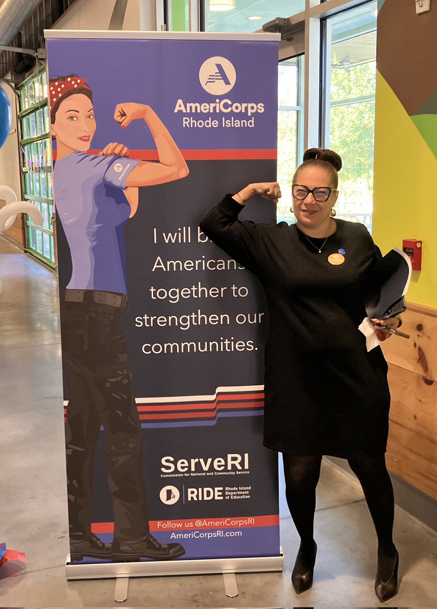 RIDeptEd's tweet photo. Recently, RI @AmeriCorps members convened for the official kick off their year of service through #ServeRI. Last year, 5k students in RI classrooms were served by members, &amp; 14k children benefited from out-of-school learning. Thx to @gabeamo &amp; @Rep_Magaziner for joining. https://t.co/9N0R4RfhmH