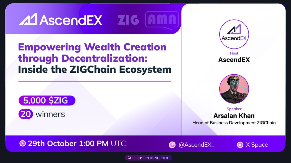 AscendEX Indonesia ๐ฎ๐ฉ (@ascendex_id) on Twitter photo ๐ฅ Kami akan menyelenggarakan X Space dengan <a href="/ZIGChain/">ZIGChain</a>
๐ $ZIG telah terdaftar pada #AscendEX
โฐ 29 Oktober 1:00 PM UTC
๐ Bergabung untuk berbagi 5000 $ZIG
๐ฐ 20 Pemenang
๐ Untuk Masuk:
โ
 Ikuti <a href="/ZIGChain/">ZIGChain</a> dan <a href="/AscendEX_/">AscendEX</a>
โ
 Sukai & RT + Tag 3 teman
โ
 Bergabunglah dengan Luar ๐ฅ Kami akan menyelenggarakan X Space dengan <a href="/ZIGChain/">ZIGChain</a>
๐ $ZIG telah terdaftar pada #AscendEX
โฐ 29 Oktober 1:00 PM UTC
๐ Bergabung untuk berbagi 5000 $ZIG
๐ฐ 20 Pemenang
๐ Untuk Masuk:
โ
 Ikuti <a href="/ZIGChain/">ZIGChain</a> dan <a href="/AscendEX_/">AscendEX</a>
โ
 Sukai & RT + Tag 3 teman
โ
 Bergabunglah dengan Luar