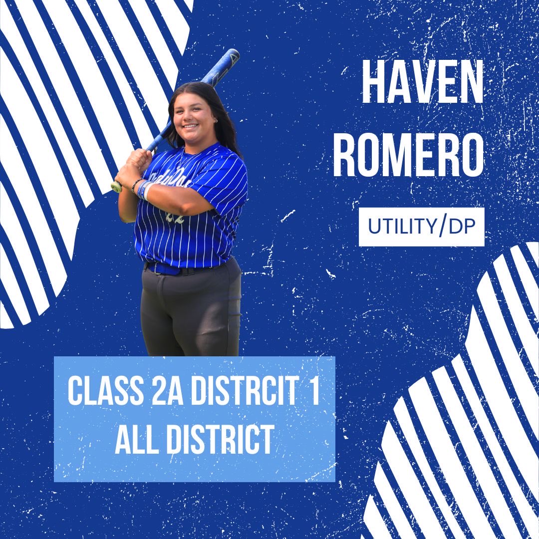 Congrats to junior Haven Romero for earning Class 2A District 1 All District Utility/DP