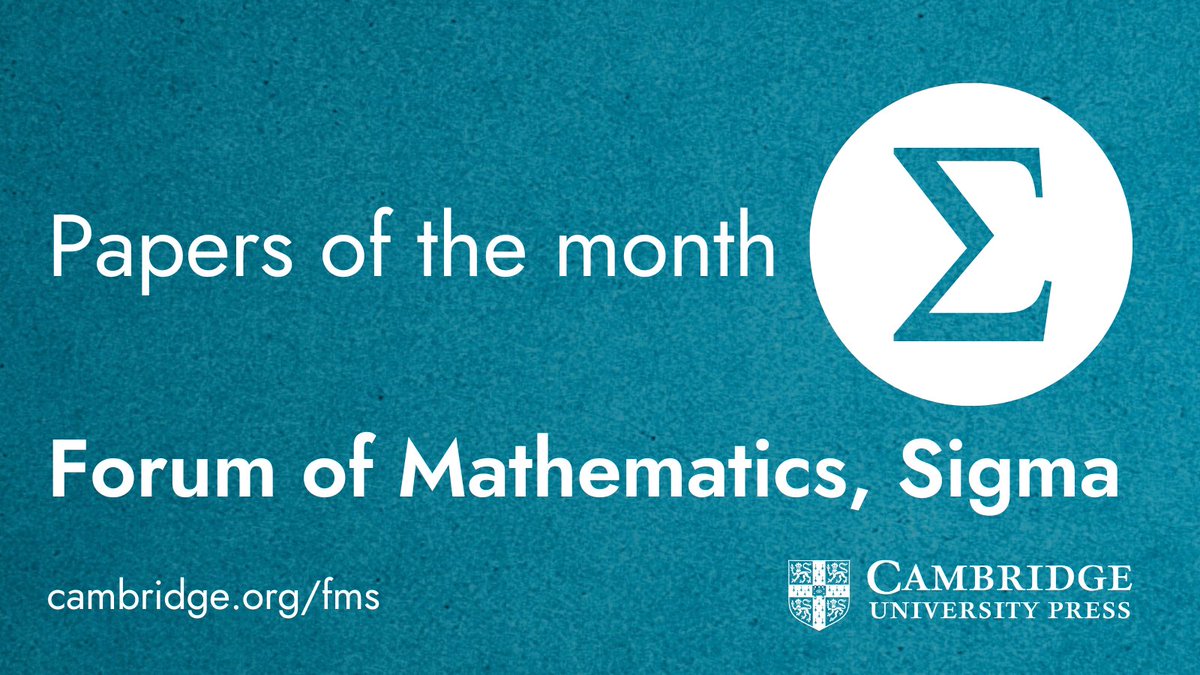 New selected papers of the month from Forum of #Mathematics, Sigma. October's highlight topic is #Mathematical Physics. Check out the #OpenAccess articles:
📚 cup.org/4qx0rCe
The editors are - Bruno Nachtergaele, Dhruv Ranganathan and Sylvia Serfaty