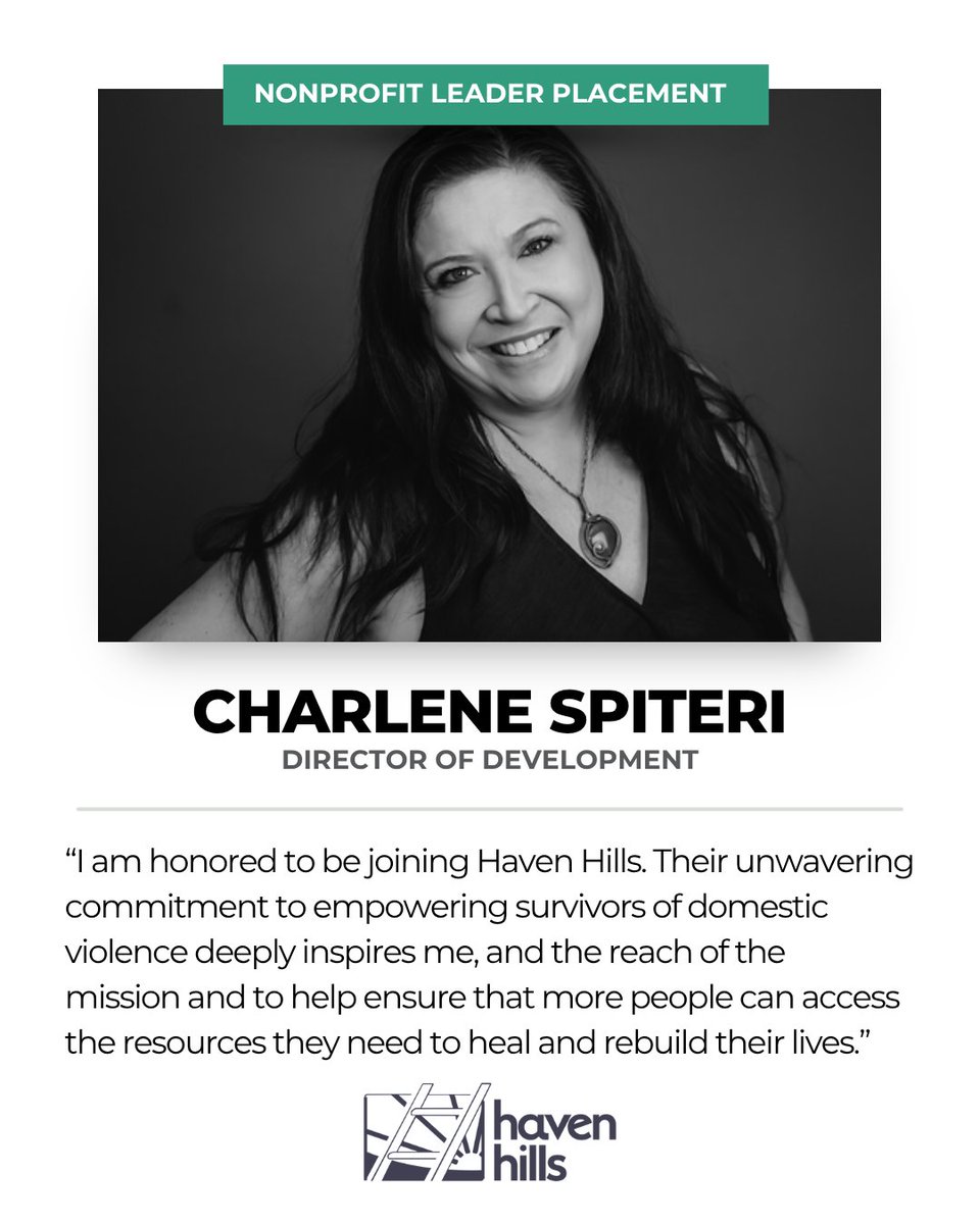 WhatDoUEnvision's tweet photo. 🎉Leadership Announcement
@HavenHills Welcomes Charlene Spiteri as Director of Development!

#Leadership #NonprofitLeadership #DirectorOfDevelopment #HavenHills #EnvisionConsulting #DomesticViolenceAwareness #CommunityImpact https://t.co/o4umZ8fVQS