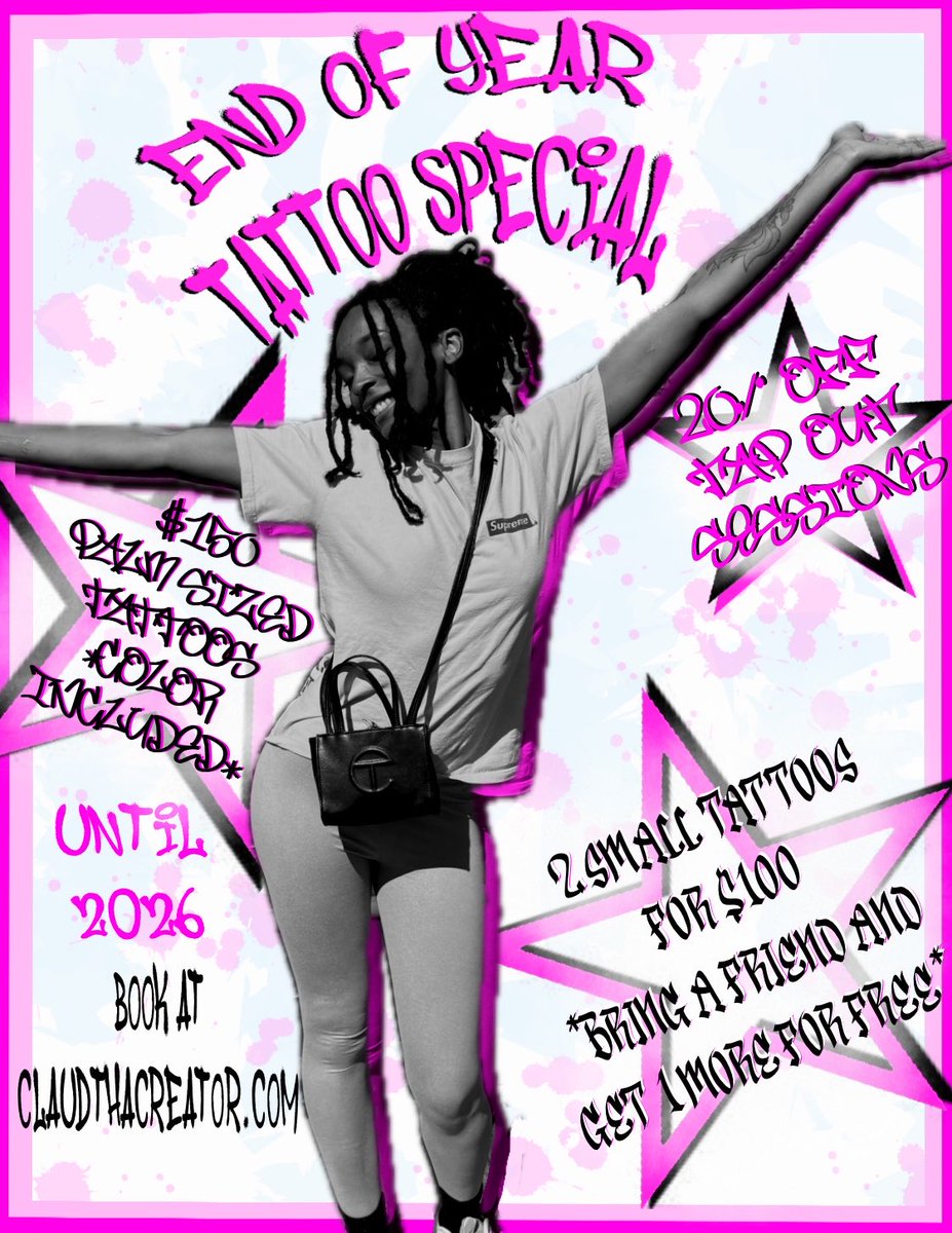 claud_monett's tweet photo. if you’re in atlanta and looking to get inked up soon, i have tattoo specials running until the end of the year!
ig: ClaudThaCreator https://t.co/kNL15Gepal