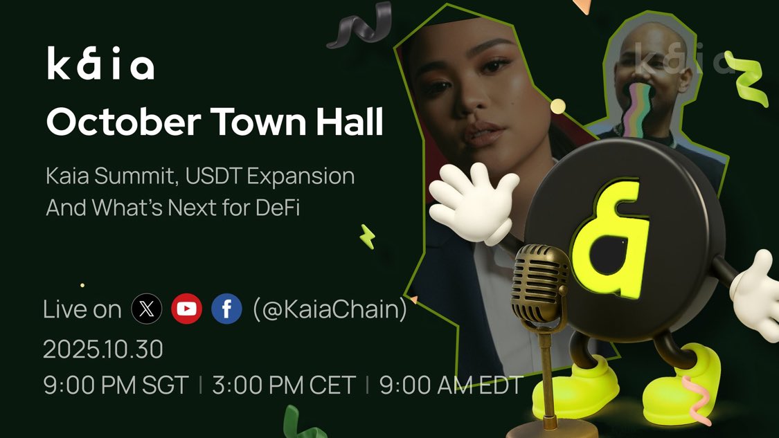 🚀 USDT <a href="/Tether_to/">Tether</a> đã chính thức hoạt động trên Kaia thông qua các sàn lớn như <a href="/binance/">Binance</a> — biến <a href="/KaiaChain/">Kaia</a> trở thành cách nhanh nhất &amp; rẻ nhất để chuyển stablecoin tại châu Á 🌏

Tham gia Town Hall tháng 10 để cùng cập nhật các cột mốc quan trọng &amp; khám phá bước