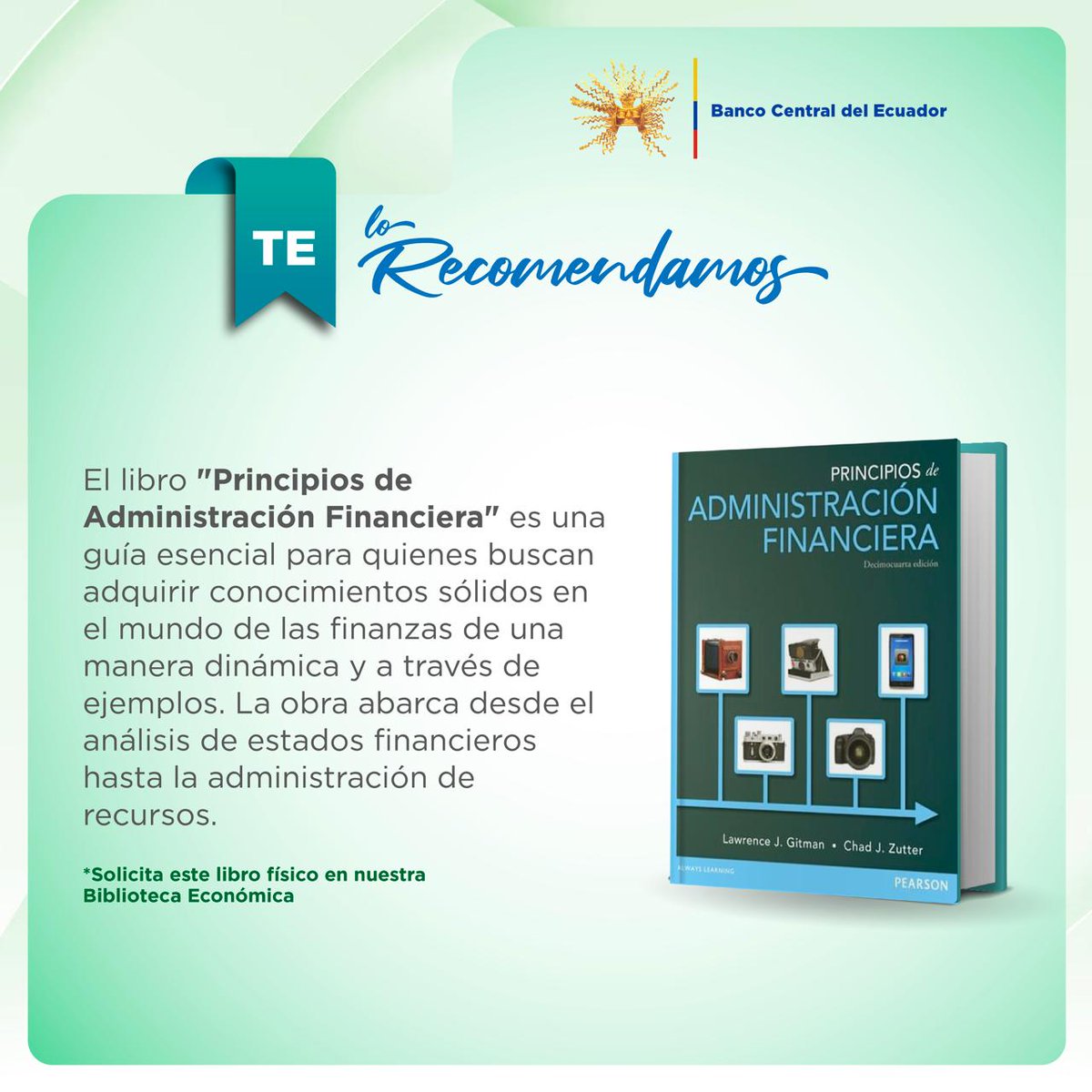 #TeLoRecomendamos | El libro "Principios de Administración Financiera" es una guía esencial sobre el mundo de las finanzas, que abarca desde el análisis de estados financieros hasta la administración de recursos.

📚Este y más libros los puedes encontrar en la Biblioteca