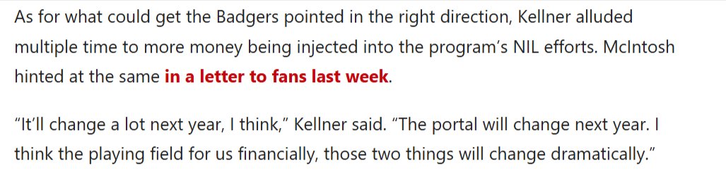 I can respect his stance that it come from the AD and not Ted. With that said, I've been saying this over and over, it does no good to fire the head coach if the foundational challenges are not fixed. This program needs at minimum of $40M of immediate infusion of investment