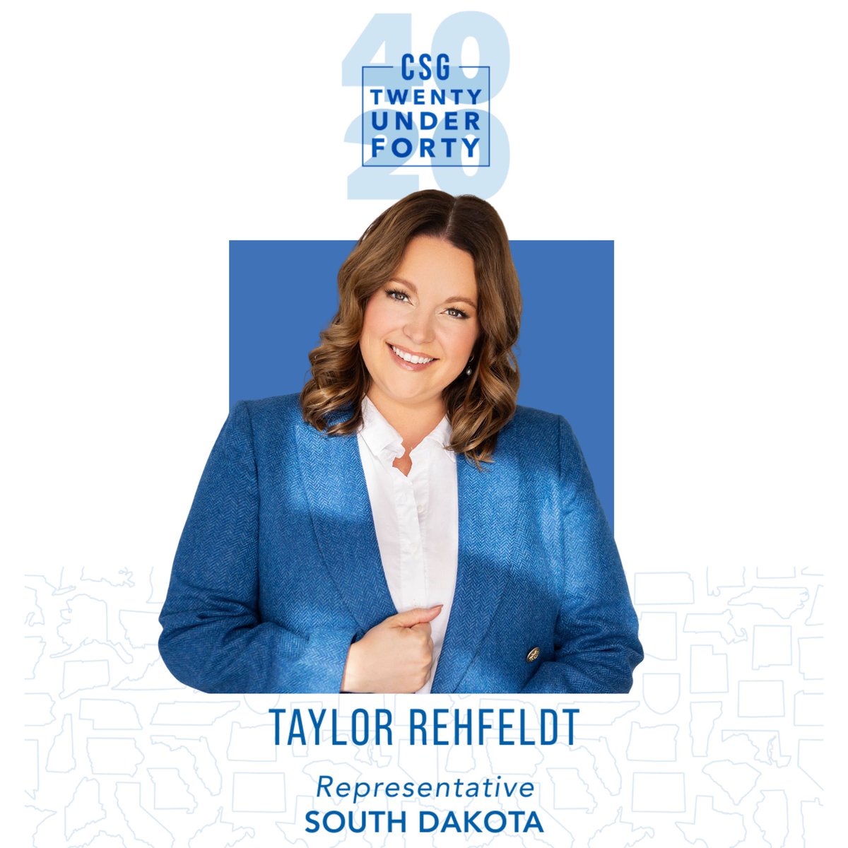 FOR IMMEDIATE RELEASE: Representative Taylor Rehfeldt Selected for 2025 CSG 20 Under 40 Leadership Award

“Serving South Dakota is a privilege. I’m grateful for this recognition because it reflects what matters most: delivering real results for families and communities across our