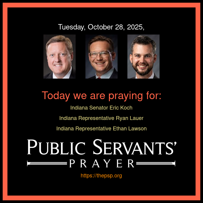 Praying4_IN's tweet photo. Heavenly Father, we lift up Senator Eric Koch of Indiana. Bless him with wisdom and strength in his service, and surround his family with Your peace and joy. 🙏

Lord, we pray for Representative Ryan Lauer. Guide his steps with clarity and grace, and let Your favor rest upon his loved ones. ❤️

Gracious God, we seek Your blessing for Representative Ethan Lawson. Fill him with courage and insight, cherishing his family in Your loving care. Amen. ✝️