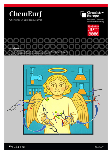ChemEurJ's tweet photo. #CoverFeature A Structurally Unique {Fe(NO)2}10-{Fe(NO)2}9 Dinuclear Dinitrosyl Iron Complex Bridged by a μ-ƞ2-FBF3- Ligand and Stabilized by N-Heterocyclic Carbenes (Chung-Hung Hsieh and co-workers) ChemEurJ 59/2025 10.1002/chem.202502404 • https://t.co/sXqyB2AxYF https://t.co/1eDPYA1cVr