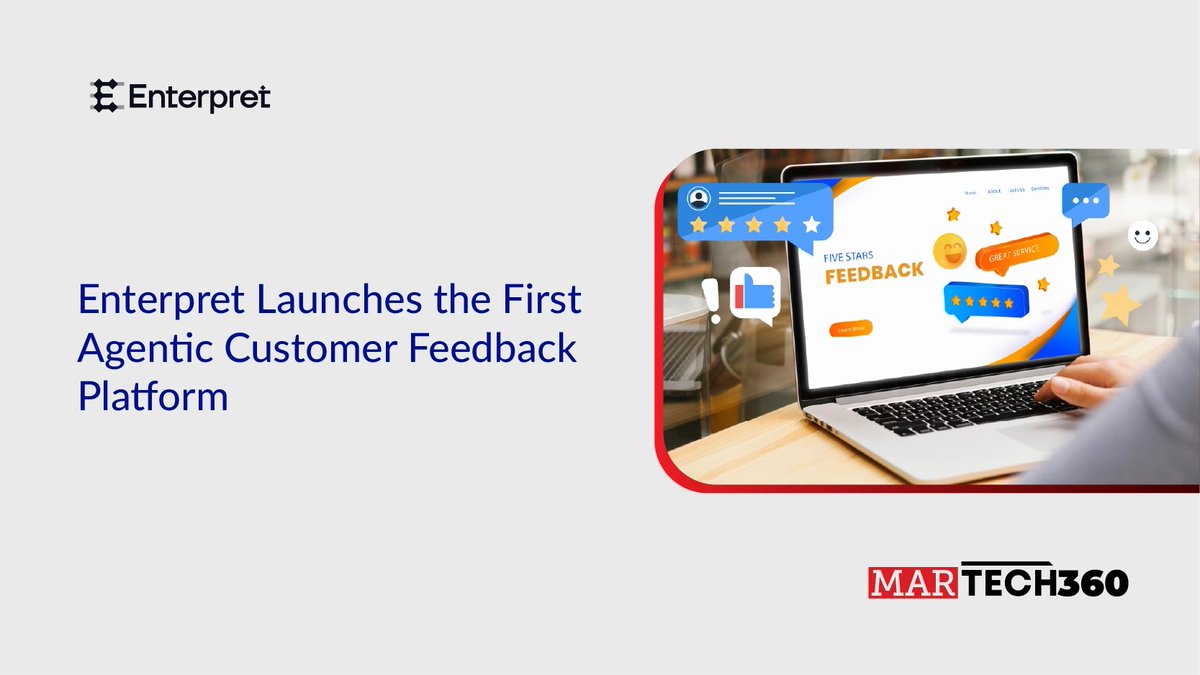 360MarTech's tweet image. @enterpret_ai Launches the First Agentic Customer Feedback Platform

Read More: martech360.com/customer-exper…

#ActionAgents #AdaptiveTaxonomy #agenticarchitecture #AIagent #customerfeedback #customerintelligence #Enterpret #manualtagging