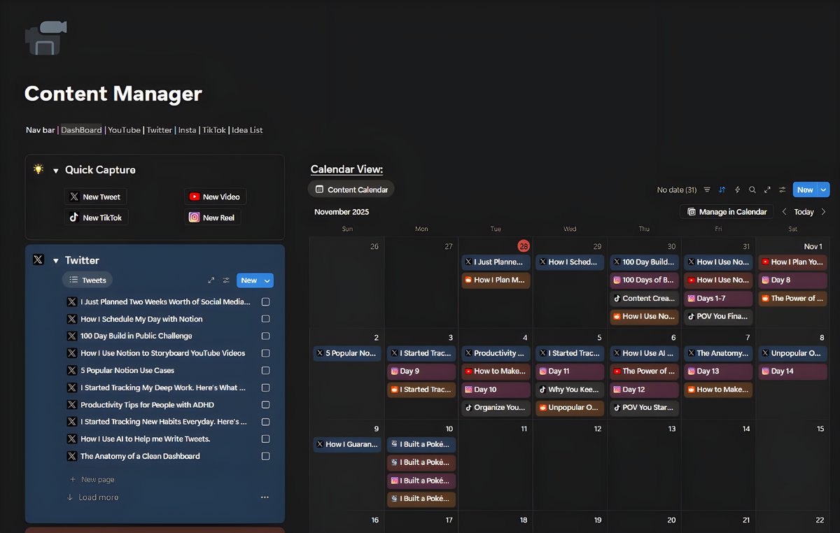CraftedWorkflow's tweet image. Just planned out two weeks of content in Notion.

I’ve spent way too long trying to plan the “perfect” start instead of posting.

I&apos;m realizing now, in order to be a good content creator, first you have to be a content creator, so I&apos;m diving in &amp;amp; documenting the process as I go!