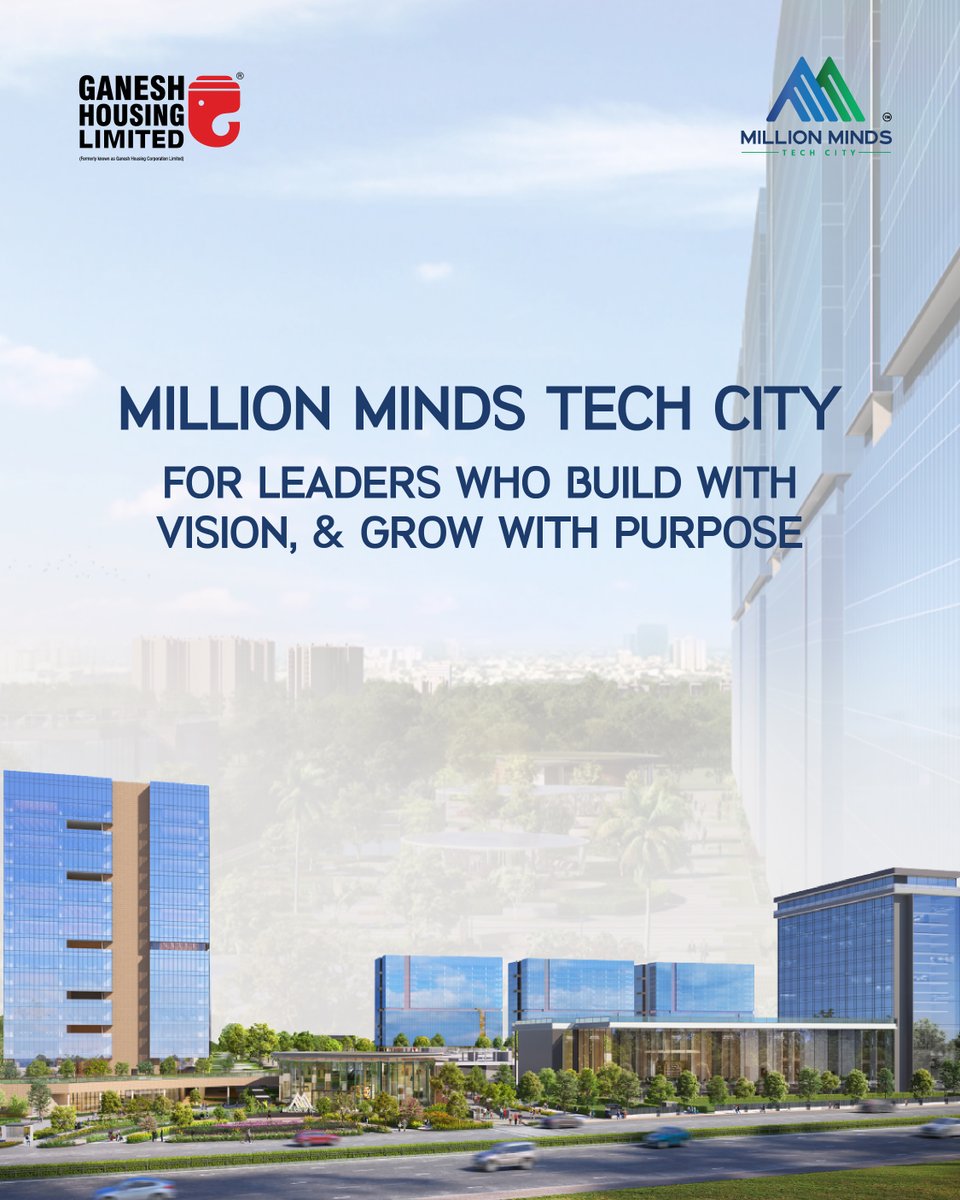MillionMindsTC's tweet image. Million Minds Tech City brings this vision to life - an IGBC Platinum pre-certified hub where progress meets purpose. With smart energy systems, green open spaces, and future-ready design, it’s where business grows responsibly.

#MillionMindsTechCity #FutureOfWork #IGBCPlatinum