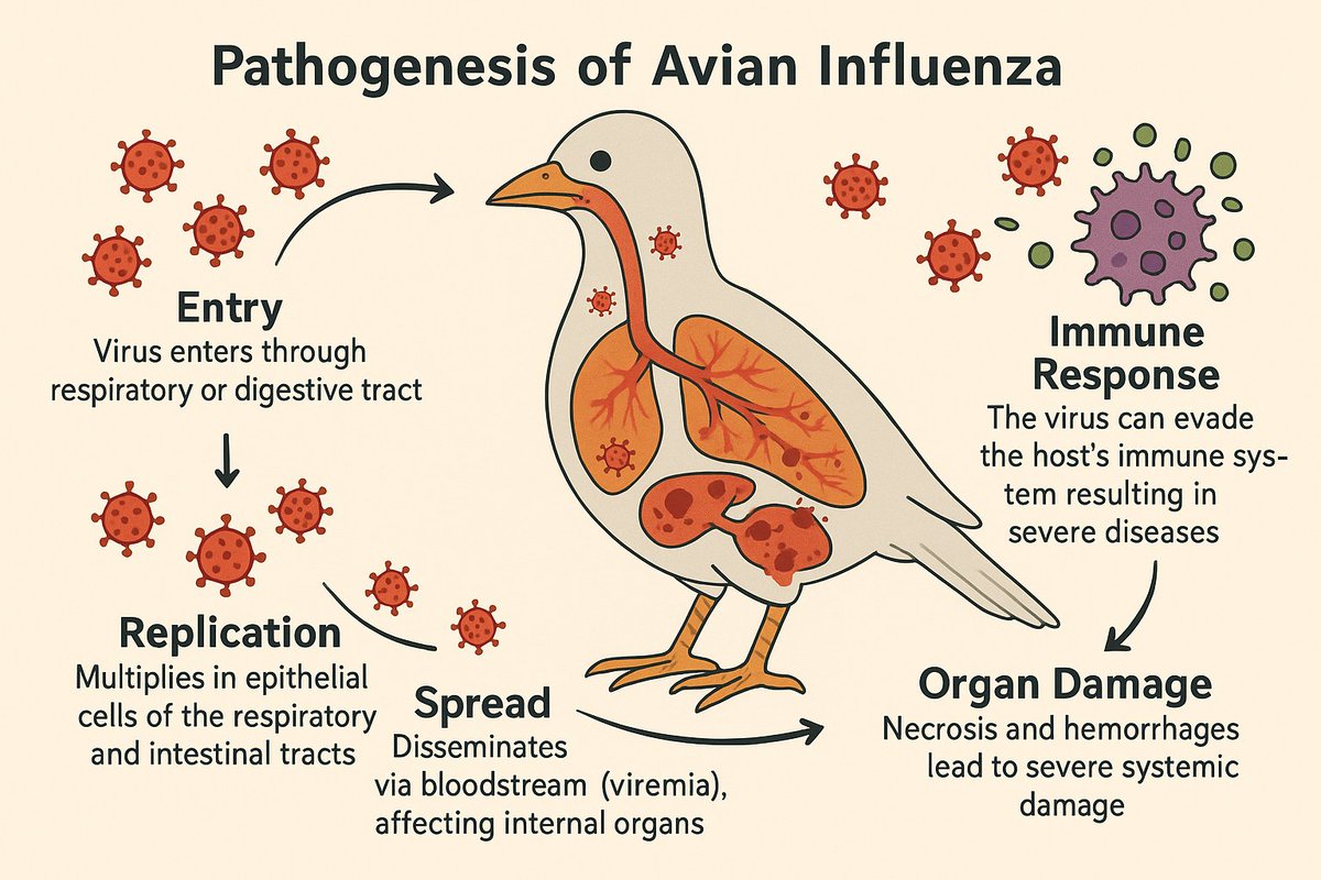 farhana44242's tweet image. Pathogenesis

poultryvetcare.com/avian-influenz…
#poultry #poultrynutrition #poultryfeed #poultryhealth #broilerfarming #layerfarming #poultryindustry #poultryscience #feedformulation #animalnutrition #sustainablefarming #livestockfarming #smartfarming #biosecurity