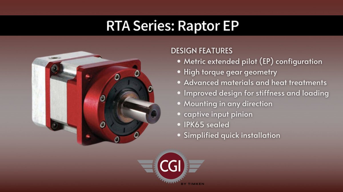 Our RTA Series: Raptor EP features a simplified quick installation, metric EP configuration, and a high #torque #gear geometry.

Learn more: bit.ly/4gx5sGD
