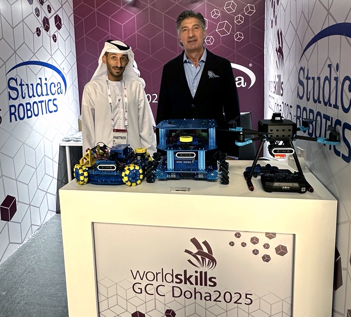 Studica's tweet image. Studica Robotics President &amp;amp; CEO Frank Nanfara is in Qatar for WorldSkills GCC Doha 2025! We’re proud to be a sponsor for this incredible event where youth from six Gulf countries showcase their technical skills and innovation. #WorldSkills #StudicaRobotics