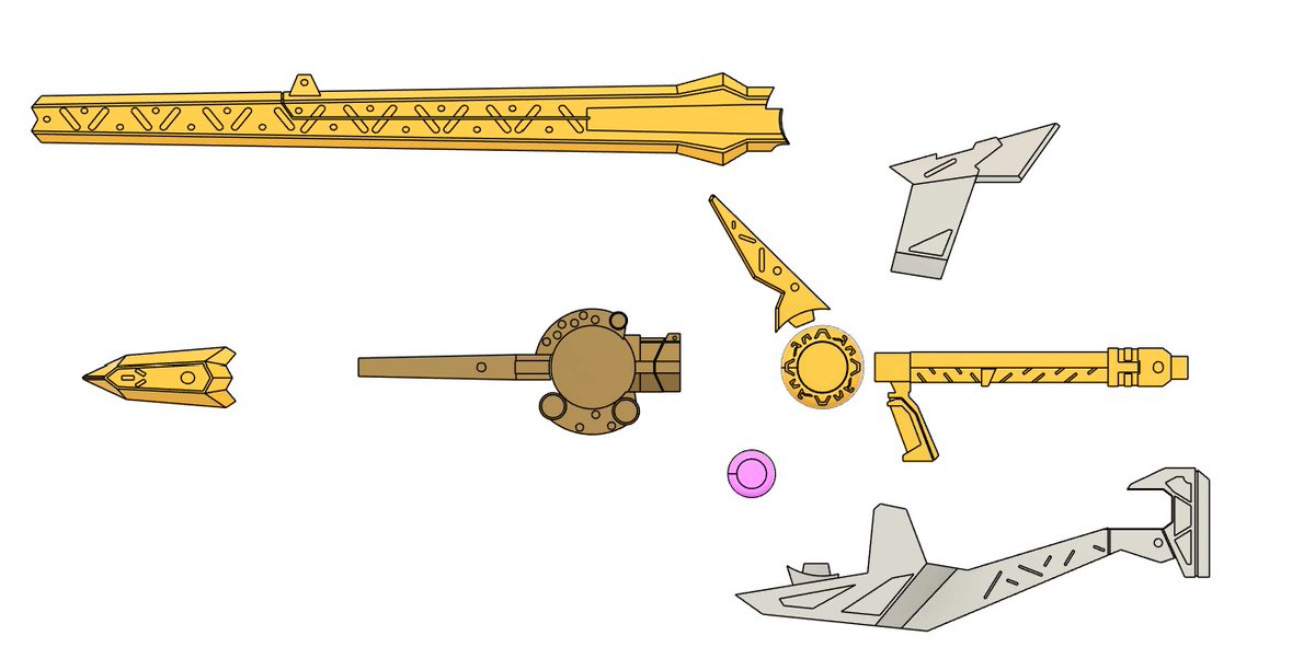 AKガーデン28 
版権「アサルトリリィ」 新作＜CHARM ミュルグレス　舞台版＞
キットパーツ仮出力しました！

ここからはめ合わせや掘り深さ、厚み等調整します
#アサルトリリィ #AKG28 #AKgarden