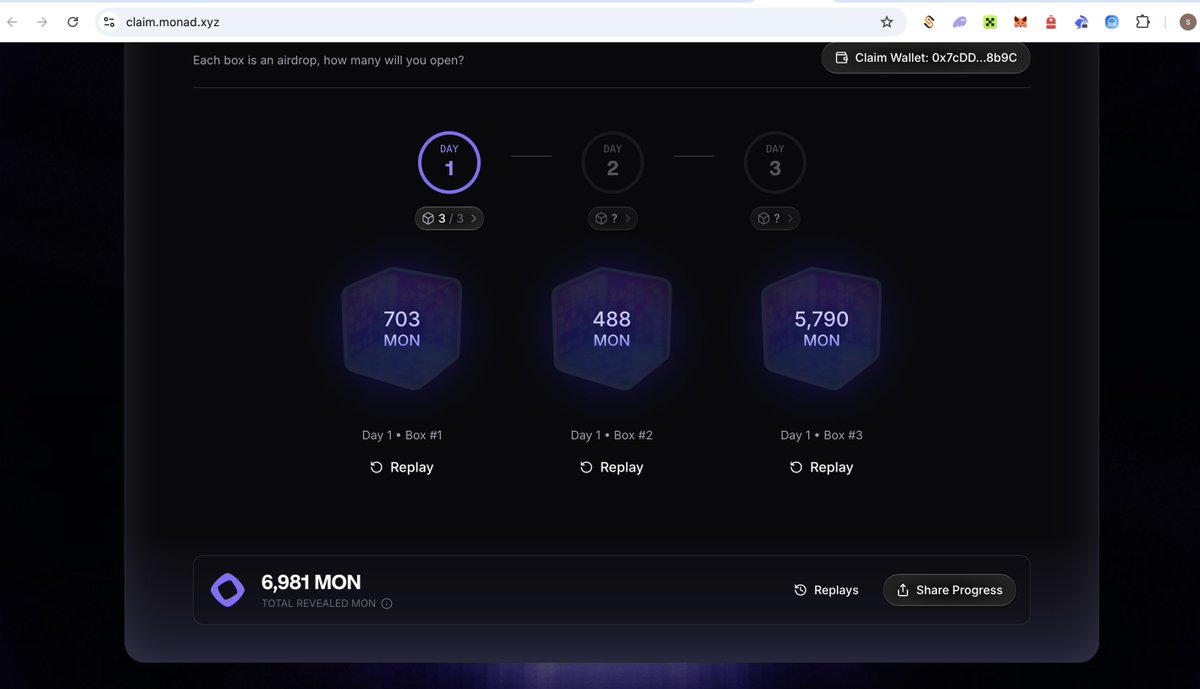 $MON monad 开箱子啦，等主网上了币会打过来