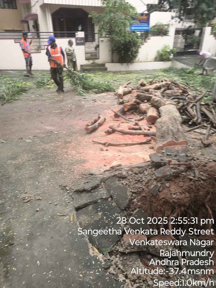 Adireddy_Vasu's tweet image. రాజమండ్రి లో 9 వ డివిజన్ పరిధిలోని శ్రీనివాస నగర్ లో తుఫాన్ వల్ల బలమైన గాలుల ప్రభావంతో నేలకొరిగిన చెట్లను తొలగించి వాహనదారులకు ఇబ్బందులు లేకుండా చేశాం, అలాగే నగర వ్యాప్తంగా గాలికి విరిగి పడిన చెట్లను సిబ్బంది వెంటనే తొలగిస్తున్నారు. 

#CycloneAlert
#CycloneMontha
#cyclone…