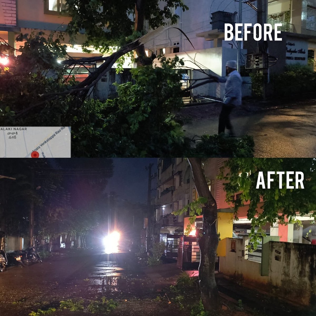 Adireddy_Vasu's tweet image. రాజమండ్రి లో 9 వ డివిజన్ పరిధిలోని శ్రీనివాస నగర్ లో తుఫాన్ వల్ల బలమైన గాలుల ప్రభావంతో నేలకొరిగిన చెట్లను తొలగించి వాహనదారులకు ఇబ్బందులు లేకుండా చేశాం, అలాగే నగర వ్యాప్తంగా గాలికి విరిగి పడిన చెట్లను సిబ్బంది వెంటనే తొలగిస్తున్నారు. 

#CycloneAlert
#CycloneMontha
#cyclone…