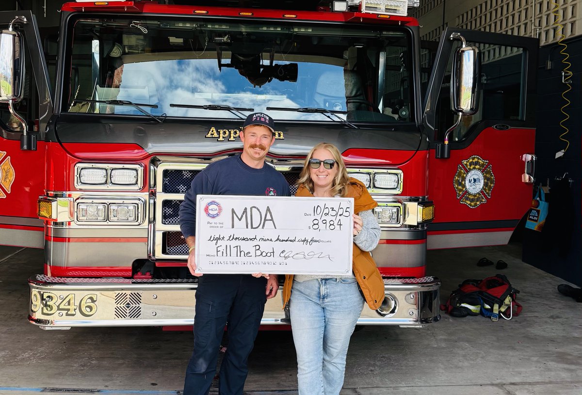 appletonfire's tweet image. We raised a grand total of $8,984 (and one rose 🌹) during this year’s MDA Fill the Boot campaign!

Your donations support the Muscular Dystrophy Association and help fund research, treatment, and support for people living with neuromuscular disease.

#FillTheBoot #MDA