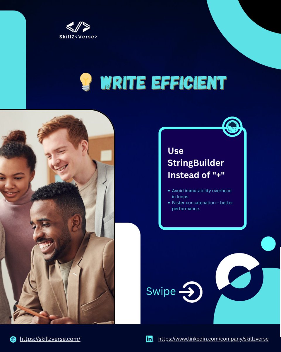 ravitej05387479's tweet image. 🚀 4 Smart Core Java Tips Every Developer Should Know! ☕💻

Small improvements today → Big impact tomorrow.
Keep learning, keep coding, keep improving. 💪

👉 Swipe through the carousel to explore each tip!
#Skillzverse | #CoreJavaTips
#JavaTips #CoreJava #JavaProgramming
