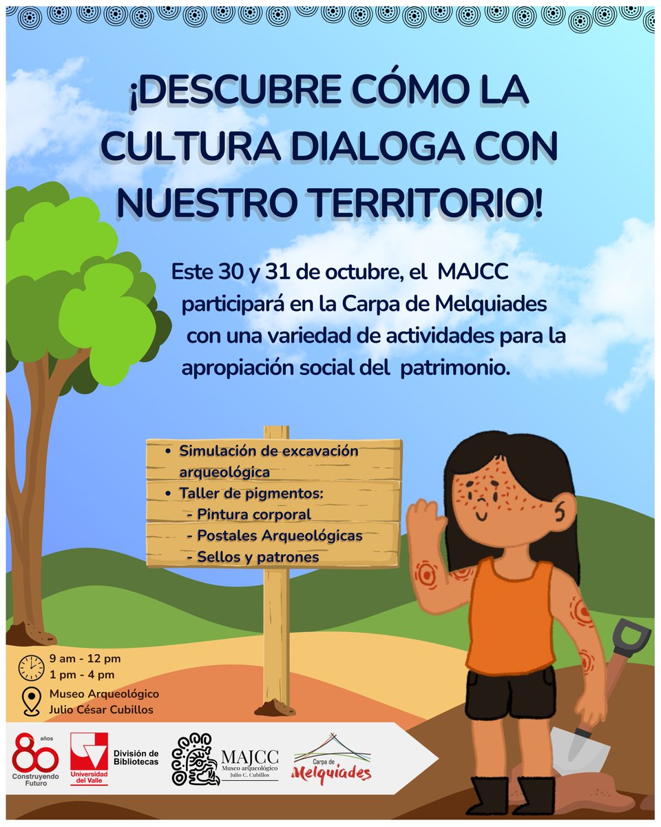 Este 30 y 31 de octubre, en el marco de Casa Abierta en Univalle, el MAJCC participará de la Carpa de Melquiades, un espacio donde podrás descubrir cómo la cultura dialoga con nuestro territorio.

¡Visítanos! La entrada es totalmente libre.

#majcc #univalle #arqueologia