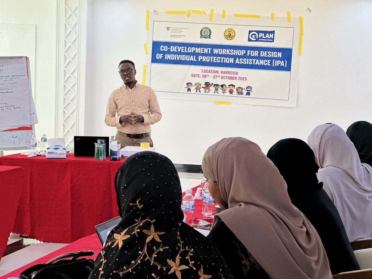 PlanInt_Som's tweet photo. Bringing together project staff, social workers, and Women-Led Organizations (WLOs), a two-day co-development workshop was held to jointly design the Individual Protection Assistance (IPA) approach for GBV prevention and response within the HoA Project. #EndGBV #SDCproject #HoA https://t.co/jGlSx9VdZJ