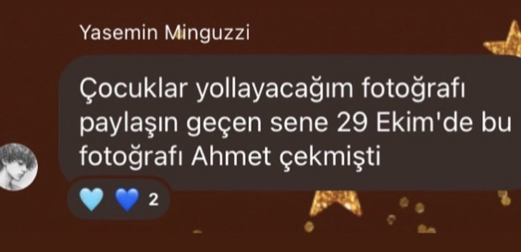fotoğrafı geçen sene ahmet çekmiş
zaten yasemin ve andreanın bakışlarından, duruşlarından o kadar çok belli oluyor ki fotoğrafın ahmetin yaşadığı yıllarda çekildiği..💔

ahmetin yaşadığı yıllar demek ahmetin artık yaşamaması demek ne kadar acı bir şey…💔

#MattiaAhmetMinguzzi