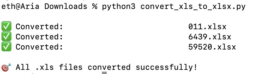 signorina37H's tweet image. Lavoro su Mac e per me gli #Excel sono il male assoluto.
Ovviamente la maggior parte della documentazione viene condivisa con quello strumento infernale.

Mi sono fatta uno scriptino in #python per convertire i formati .xls in .xlsx: convert_xls_to_xlsx.py 🦄