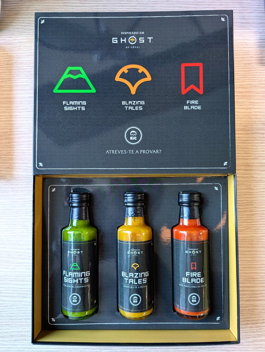 cvillasante's tweet photo. Hoy nos han llegado las salsas picantes de #GhostofYotei que ha hecho @PlayStationPT en colaboración con @RicFazeres.

De menos a más picantes: Flaming Sights, Blazing Tales y Fire Blade https://t.co/tQv8bfClvU