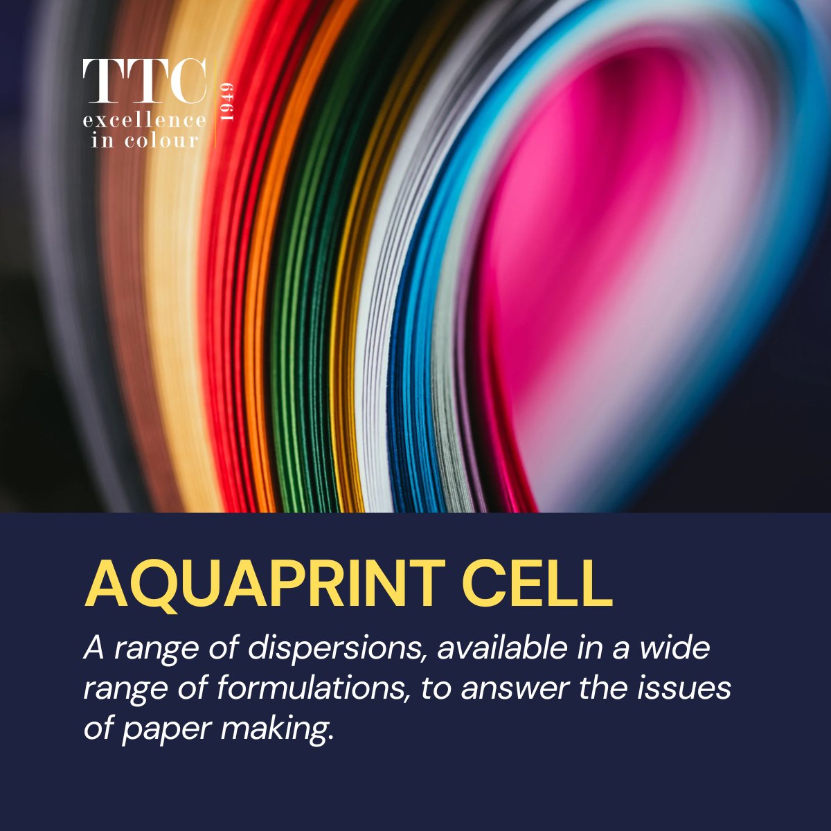 AQUAPRINT CELL dispersions deliver exceptional results across the paper-making industry, suitable for:

📄White enhancement 
📦Premium consumer packaging
🎨Decor papers for laminates 
✨Non-woven products

Learn more: ttc-colours.com/aquaprint-cell

#pigmentdispersions #pigment