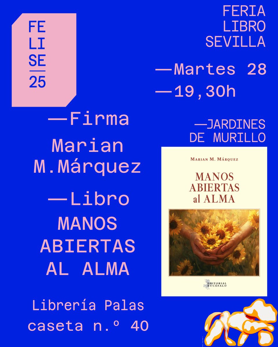 Hoy martes, la poeta <a href="/MarianMrquez4/">Marian Márquez</a>  estará firmando su libro, Manos abiertas al alma, en la <a href="/FLSevilla/">Feria Libro Sevilla</a> , a las 19:30 h, en la caseta n.º 40 de la librería <a href="/LibreriaPalas/">Librería Palas</a> , en los Jardines de Murillo.