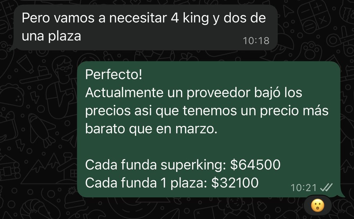 tuntastic1's tweet photo. Jamas en la vida me imaginé que un cliente me escriba en Marzo y ahora en Octubre y tenga para ofrecerle precios más bajos porque un proveedor bajó su lista 🙌🏻 https://t.co/djUwRS7FuJ