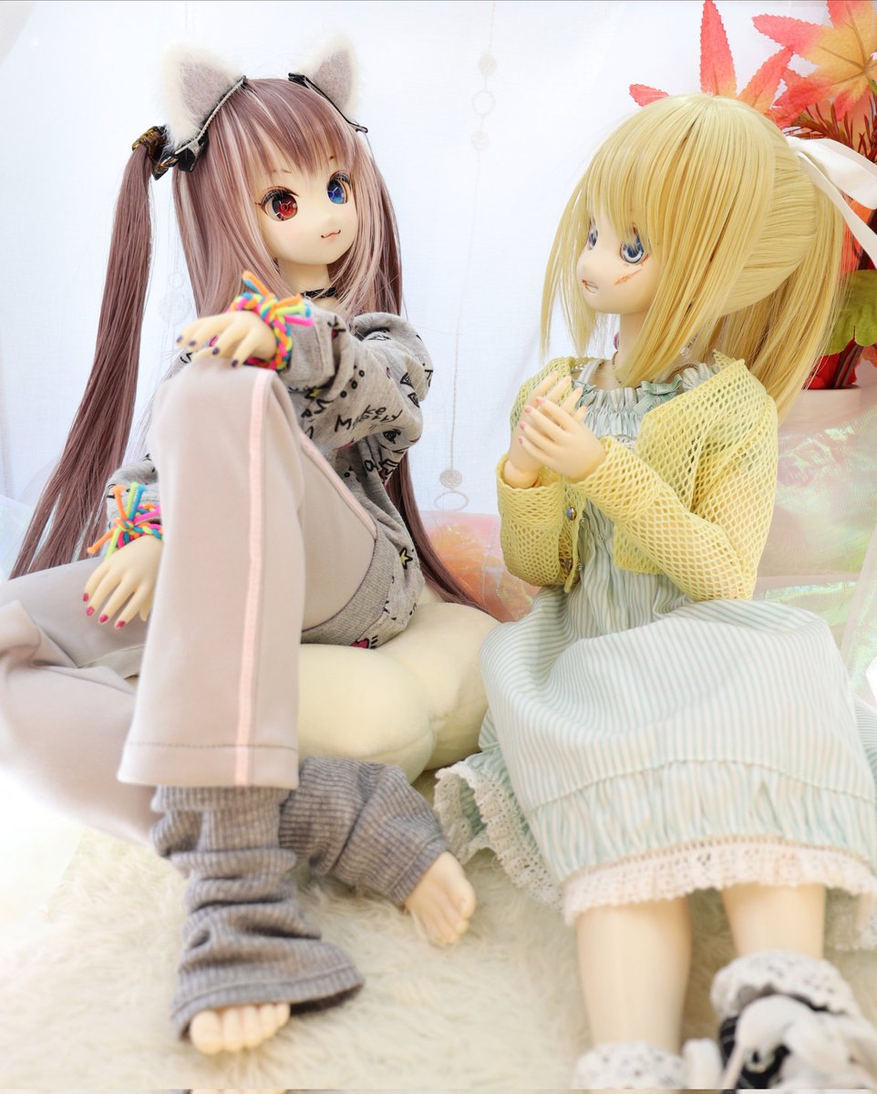 #深夜前のお題予想ドール撮影
お題予想「これでいい」

お着替え完了。これでいい。

「着替えたニェ～(ΦωΦ)
「アンタ……もっと《お人形みたいな服》を着せてもらいなよ………