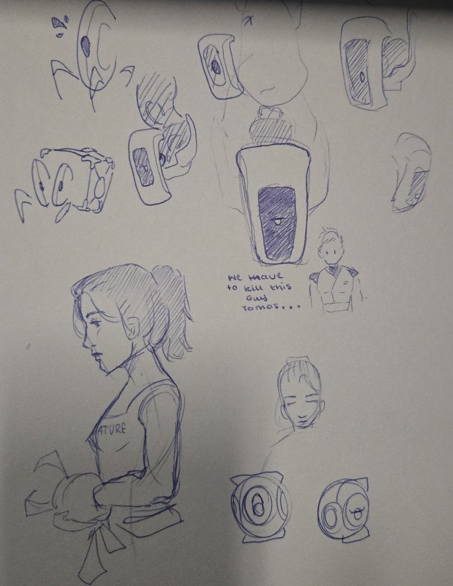 uhhh_xxi's tweet photo. just finished both portal games FINALLY ... anyway I have not been listening to my uni classes I am only drawing portal and thinking about #chelldos ... lesbians come to me ... https://t.co/bDjdECjoAs