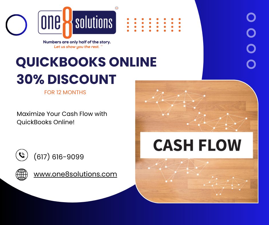 one8solutions's tweet image. Maximize Your Cash Flow with QuickBooks Online!
Track income, forecast trends, and make informed decisions with ease.
👉 Get started at 30% off for 1 year! bit.ly/43qYMmR
#CashFlowManagement #FinancialSuccess
