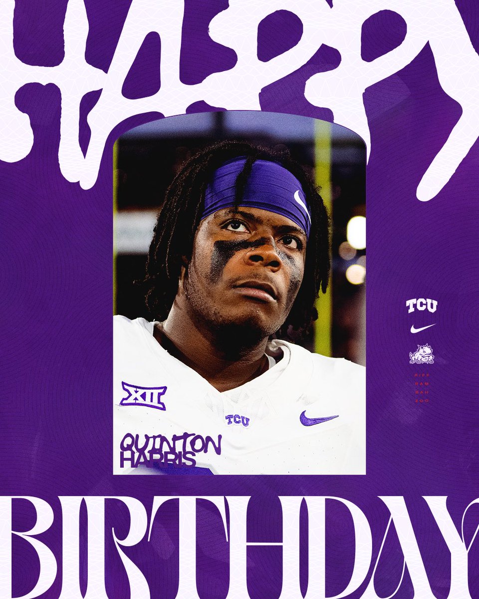 TCUFootball's tweet photo. Happy birthday @QuintonHarris55! https://t.co/Cpjb6Rk1ug