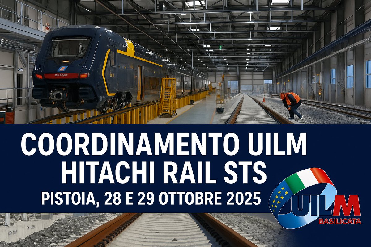 facebook.com/share/p/1FhuGV…

🚄 COORDINAMENTO UILM HITACHI RAIL STS
📍 Pistoia, 28 e 29 ottobre 2025

Due giornate di confronto, analisi e proposte per il futuro dell’industria ferroviaria italiana.
<a href="/UilmNazionale/">Uilm Nazionale</a>