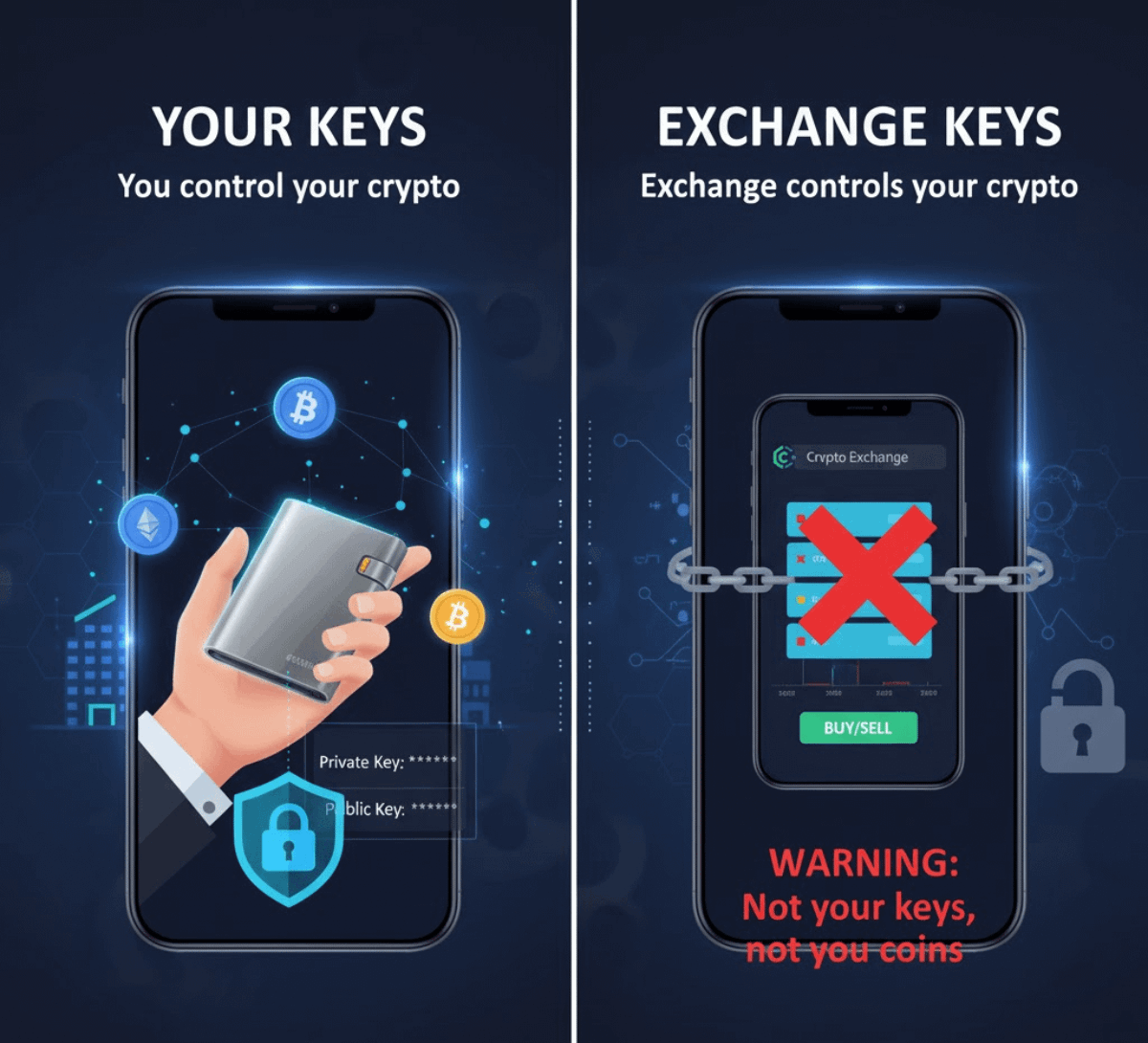 GauravKara_koti's tweet image. Control & Custody
CEX (Centralized Exchange)
You trust the platform (like @CoinDCX) to hold your crypto safely.
They manage wallets, order books & customer support... all in one place.
DEX (Decentralized Exchange)
You hold your own private keys.
No middleman. No KYC. You trade…