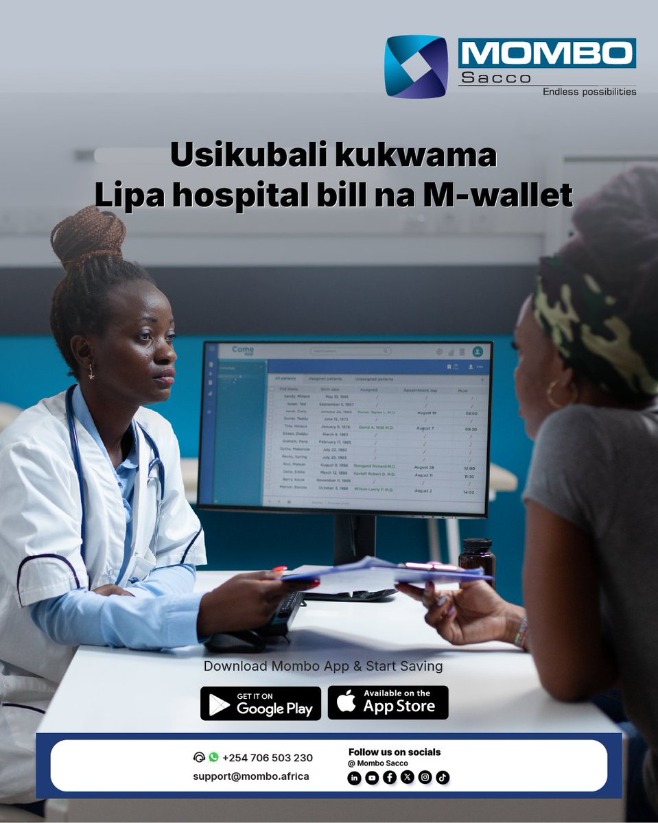 mombosacco's tweet image. Don't get stuck at the hospital because of delays and paperwork! Pay your bills with M-wallet and avoid the hassle. #Mwallet #NoMoreDelays #ConvenientPayments #HealthcareSimplified