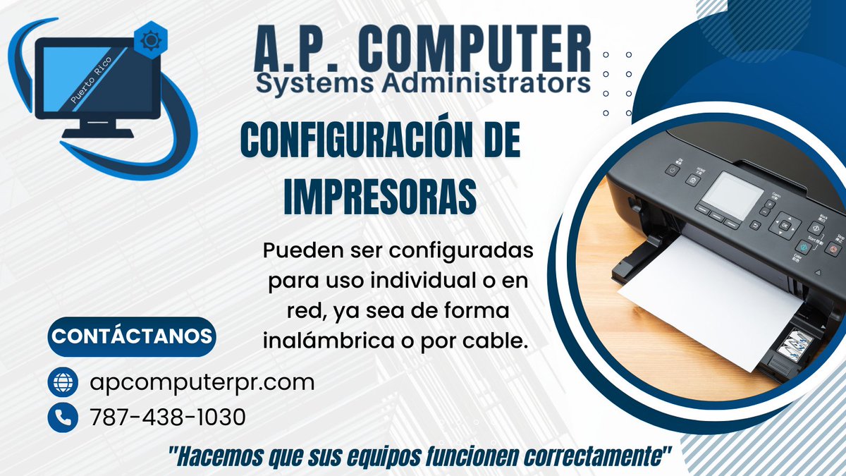 apcomputerpr's tweet image. ¿Necesita instalar una impresora o copiadora para imprimir desde su computadora? Ofrecemos servicios de instalación y configuración de impresoras y fotocopiadoras.
#reparaciondecomputadoras #APComputer  #APComputerPR #APComputerPRUSA #Dios #God #Diosesbueno #Godisgood