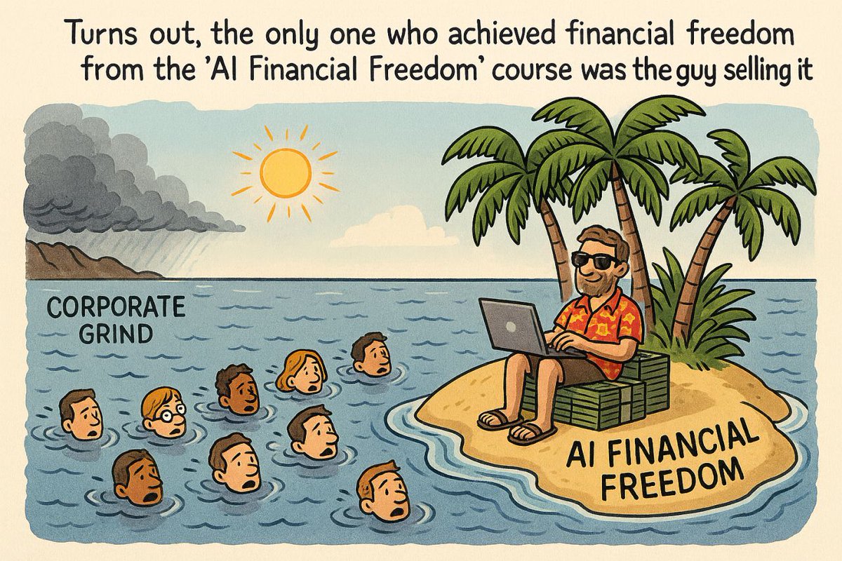 AI skills = valuable. 
AI get-rich-quick courses = mostly this👇