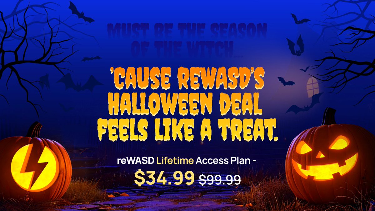 reWASDmapper's tweet image. Every second counts…
Don’t let the treat turn into a trick 
You’ve got 7 days to use reWASD 9.2 for free. Don’t give up to catch the Lifetime deal for just $34.99 before the clock hits zero.