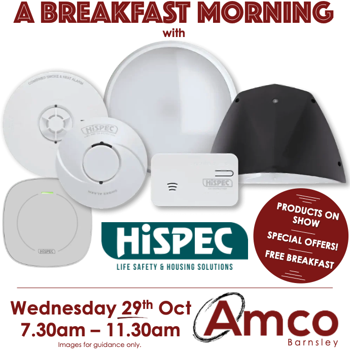 Tomorrow, Wednesday 29th October, we have a Breakfast Morning with <a href="/HispecElec/">Hispec Electrical</a>. Come along and have a chat about their latest products. 

We're looking forward to seeing you.👍🏼
