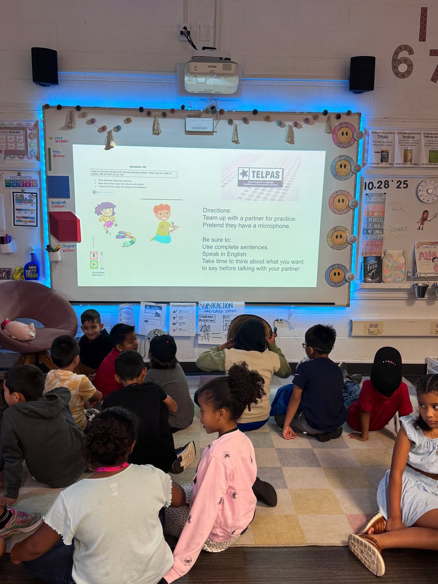 VeroBullard's tweet image. Implementing TELPAS Tuesday @wildcatslhe in response to our English proficiency data! ✨#RISDDreamBig  #RISDInsider @wildcatslhe @RISDMET